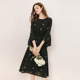 Women Fashion Floral Embroidery dress