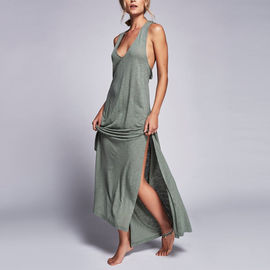 Latest Fashion Ladies Fancy Deep V Neck Sleeveless Maxi Dress