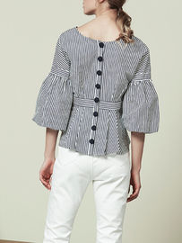 Fashion Womans Big Sleeve Blouse With Stripe