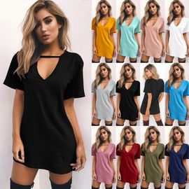 China Custom Summer Fashion Hot Sale T-Shirt Choker Dress For Women