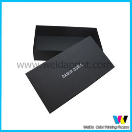 Black  Hard Cardboard  Paper Packaging Boxes for Shoes with White Logo