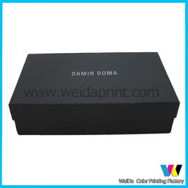 Black  Hard Cardboard  Paper Packaging Boxes for Shoes with White Logo