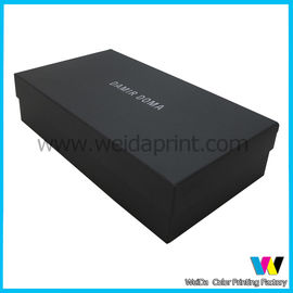 Black  Hard Cardboard  Paper Packaging Boxes for Shoes with White Logo