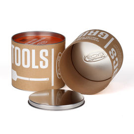 Customised design embossing metal lid silk-screen label kraft paper cans
