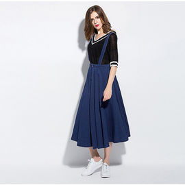 Çarpıcı modern tarz bandaj uzun boylu denim etek