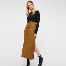 Yeni Stil Maxi Etekler Kadın Moda Keten Etekler